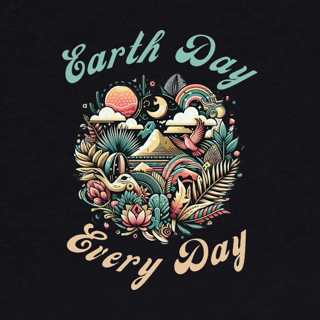 Earth Day Every Day Groovy Retro by Chahrazad's Treasures